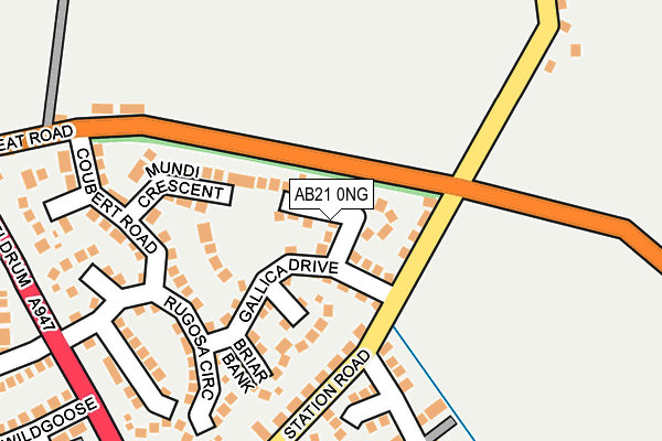 AB21 0NG map - OS OpenMap – Local (Ordnance Survey)