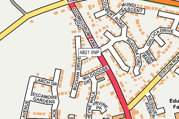 AB21 0NP map - OS OpenMap – Local (Ordnance Survey)