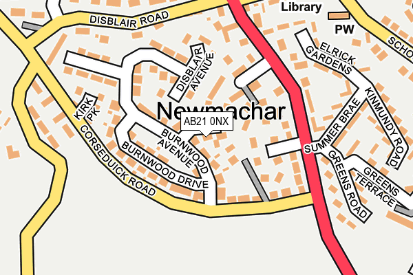 AB21 0NX map - OS OpenMap – Local (Ordnance Survey)
