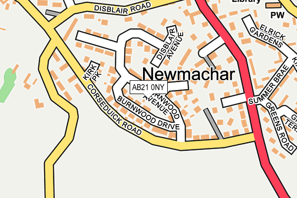 AB21 0NY map - OS OpenMap – Local (Ordnance Survey)