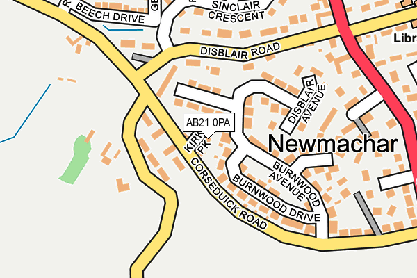 AB21 0PA map - OS OpenMap – Local (Ordnance Survey)