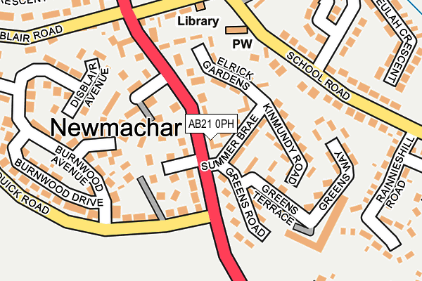 AB21 0PH map - OS OpenMap – Local (Ordnance Survey)