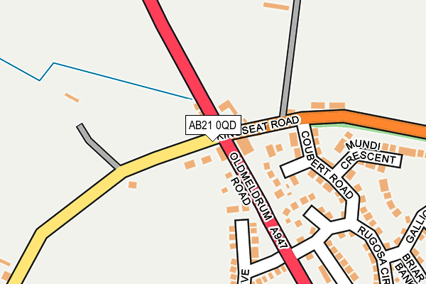 AB21 0QD map - OS OpenMap – Local (Ordnance Survey)