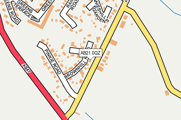 AB21 0QZ map - OS OpenMap – Local (Ordnance Survey)