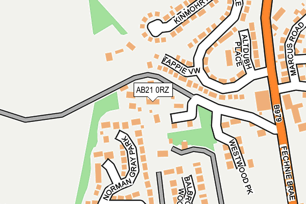AB21 0RZ map - OS OpenMap – Local (Ordnance Survey)