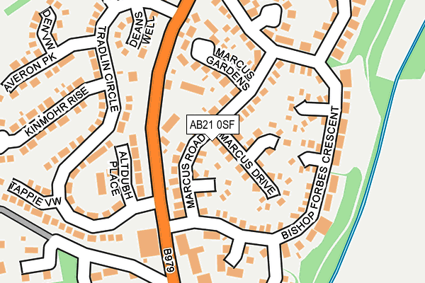 AB21 0SF map - OS OpenMap – Local (Ordnance Survey)