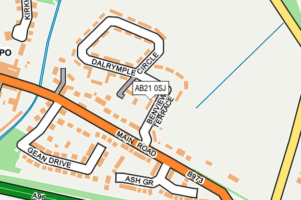 AB21 0SJ map - OS OpenMap – Local (Ordnance Survey)