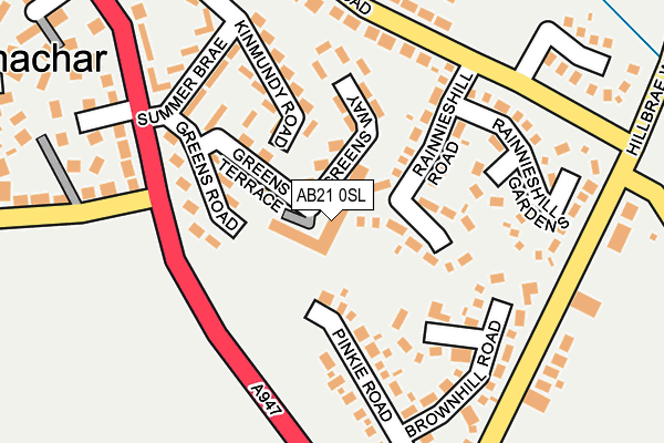 AB21 0SL map - OS OpenMap – Local (Ordnance Survey)