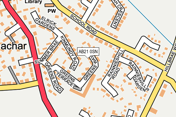 AB21 0SN map - OS OpenMap – Local (Ordnance Survey)