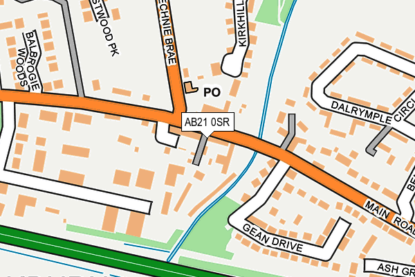 AB21 0SR map - OS OpenMap – Local (Ordnance Survey)