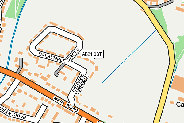 AB21 0ST map - OS OpenMap – Local (Ordnance Survey)