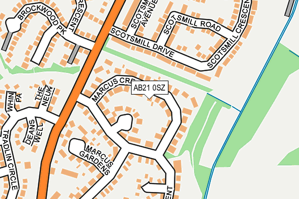 AB21 0SZ map - OS OpenMap – Local (Ordnance Survey)