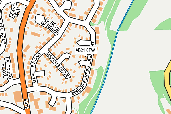 AB21 0TW map - OS OpenMap – Local (Ordnance Survey)