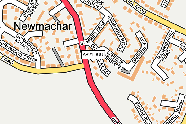 AB21 0UU map - OS OpenMap – Local (Ordnance Survey)