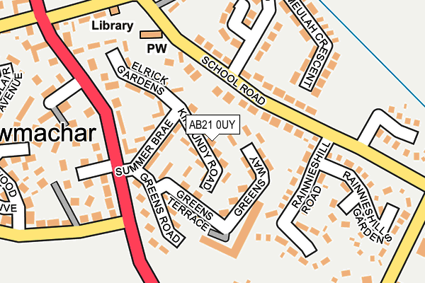 AB21 0UY map - OS OpenMap – Local (Ordnance Survey)