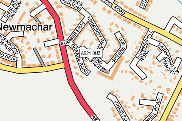 AB21 0UZ map - OS OpenMap – Local (Ordnance Survey)