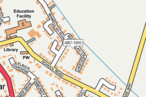 AB21 0WG map - OS OpenMap – Local (Ordnance Survey)