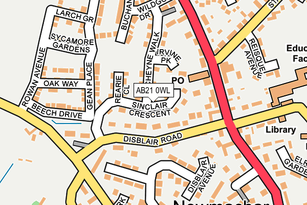 AB21 0WL map - OS OpenMap – Local (Ordnance Survey)