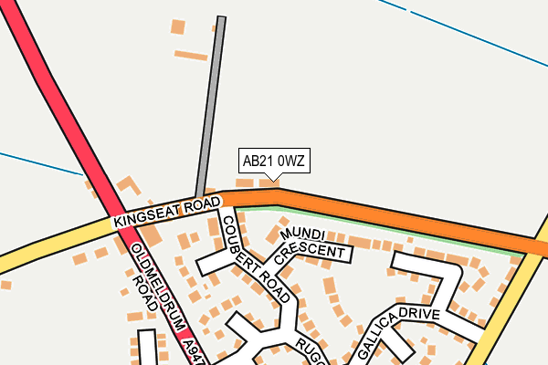 AB21 0WZ map - OS OpenMap – Local (Ordnance Survey)