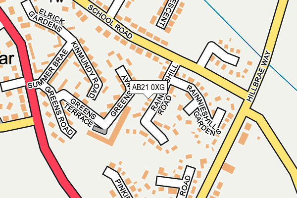 AB21 0XG map - OS OpenMap – Local (Ordnance Survey)