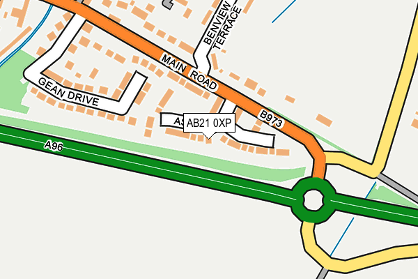AB21 0XP map - OS OpenMap – Local (Ordnance Survey)