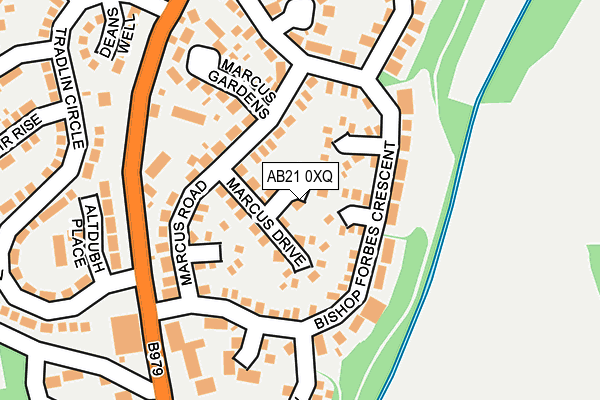 AB21 0XQ map - OS OpenMap – Local (Ordnance Survey)