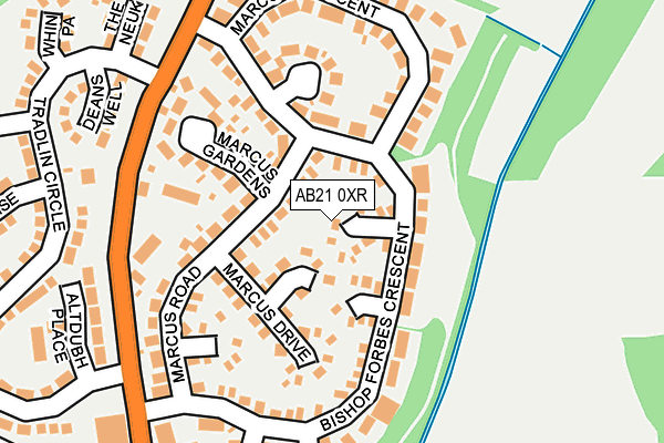AB21 0XR map - OS OpenMap – Local (Ordnance Survey)