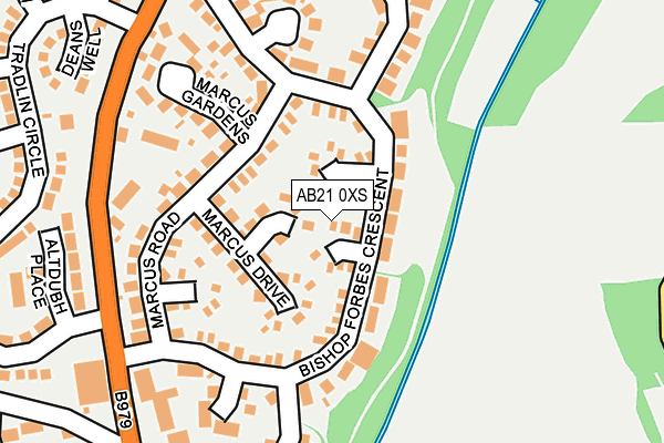 AB21 0XS map - OS OpenMap – Local (Ordnance Survey)