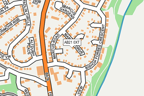 AB21 0XT map - OS OpenMap – Local (Ordnance Survey)