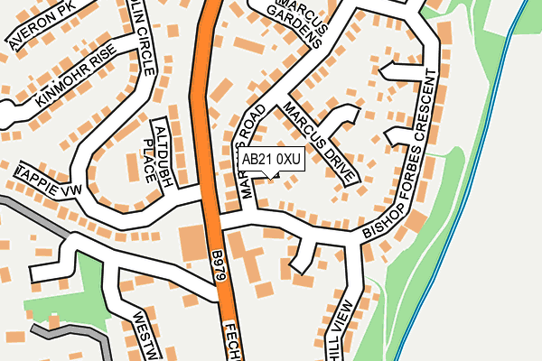 AB21 0XU map - OS OpenMap – Local (Ordnance Survey)