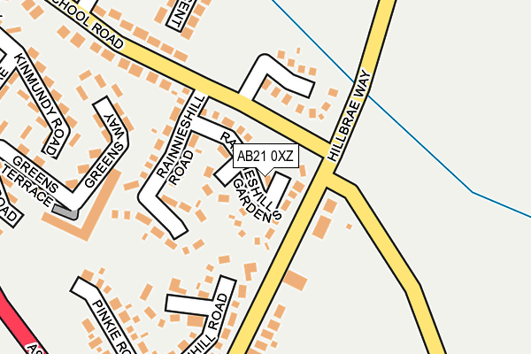 AB21 0XZ map - OS OpenMap – Local (Ordnance Survey)