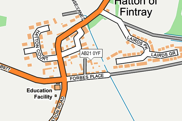 AB21 0YF map - OS OpenMap – Local (Ordnance Survey)