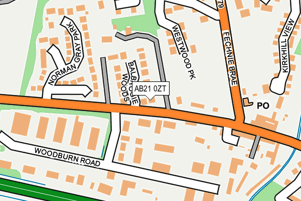 AB21 0ZT map - OS OpenMap – Local (Ordnance Survey)