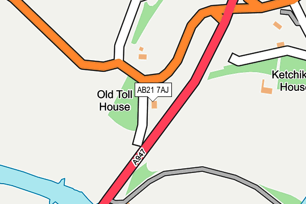 AB21 7AJ map - OS OpenMap – Local (Ordnance Survey)