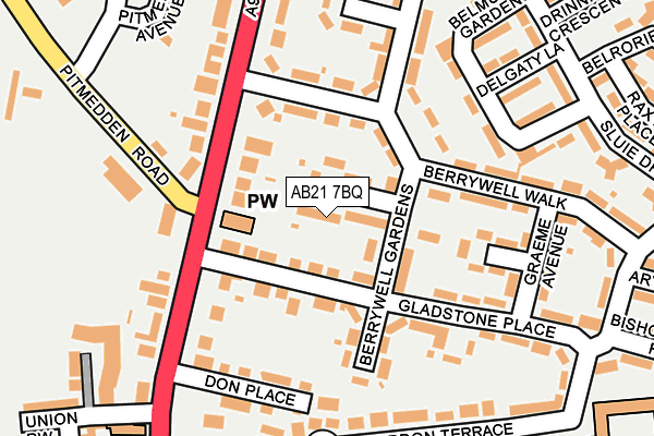 AB21 7BQ map - OS OpenMap – Local (Ordnance Survey)