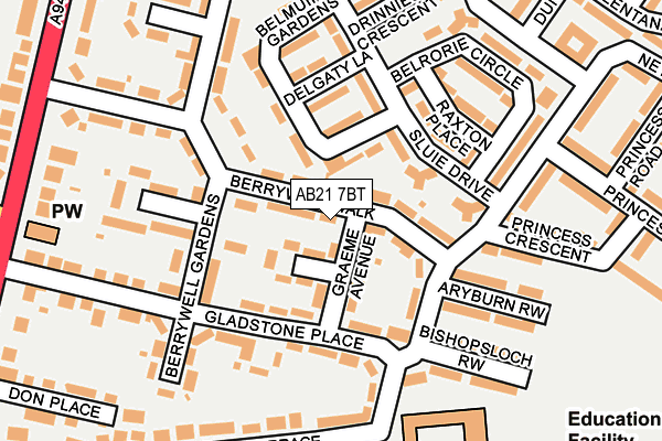 AB21 7BT map - OS OpenMap – Local (Ordnance Survey)