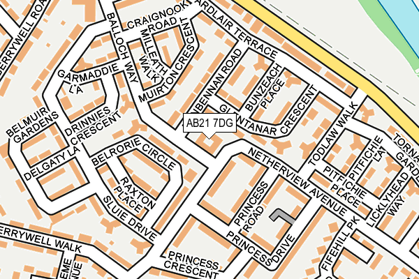 AB21 7DG map - OS OpenMap – Local (Ordnance Survey)