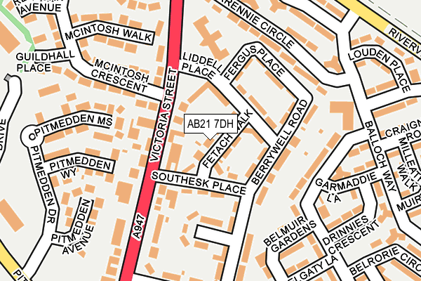 AB21 7DH map - OS OpenMap – Local (Ordnance Survey)