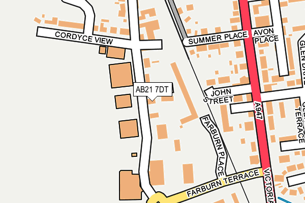 AB21 7DT map - OS OpenMap – Local (Ordnance Survey)