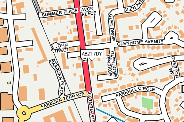 AB21 7DY map - OS OpenMap – Local (Ordnance Survey)