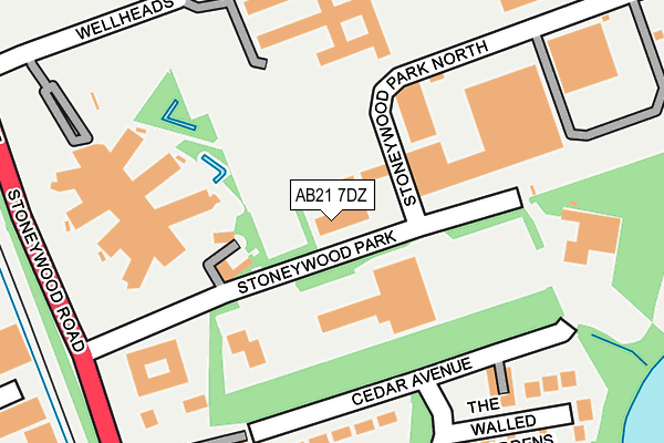 AB21 7DZ map - OS OpenMap – Local (Ordnance Survey)