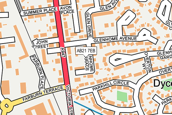 AB21 7EB map - OS OpenMap – Local (Ordnance Survey)