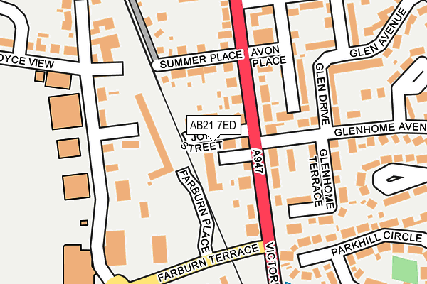 AB21 7ED map - OS OpenMap – Local (Ordnance Survey)