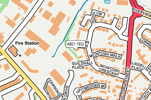 AB21 7EQ map - OS OpenMap – Local (Ordnance Survey)