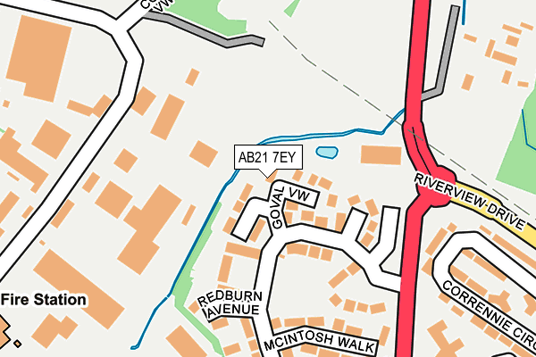 AB21 7EY map - OS OpenMap – Local (Ordnance Survey)