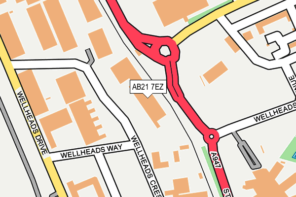 AB21 7EZ map - OS OpenMap – Local (Ordnance Survey)