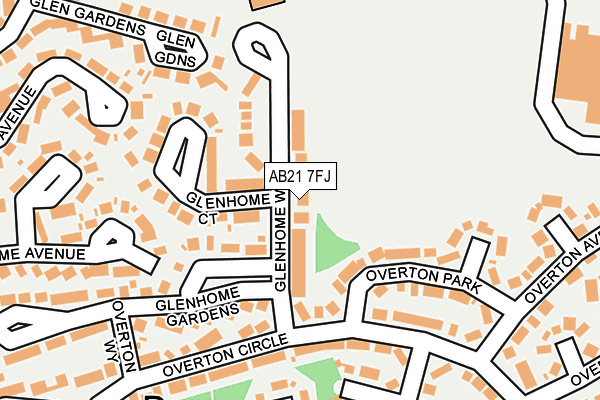 AB21 7FJ map - OS OpenMap – Local (Ordnance Survey)