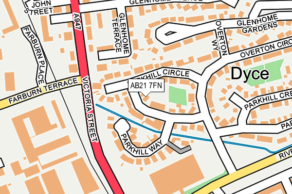AB21 7FN map - OS OpenMap – Local (Ordnance Survey)