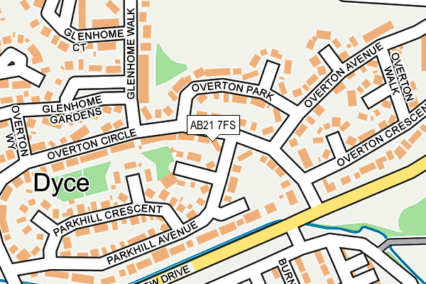 AB21 7FS map - OS OpenMap – Local (Ordnance Survey)