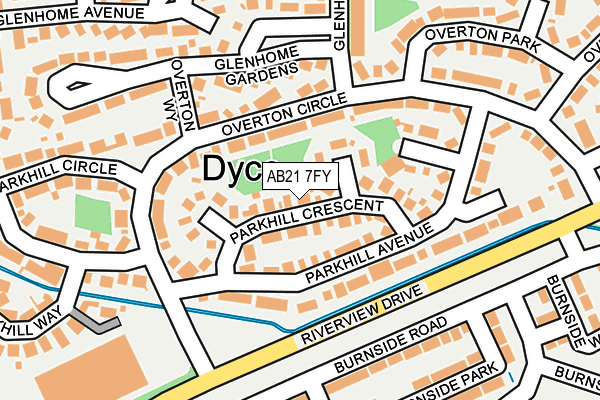 AB21 7FY map - OS OpenMap – Local (Ordnance Survey)